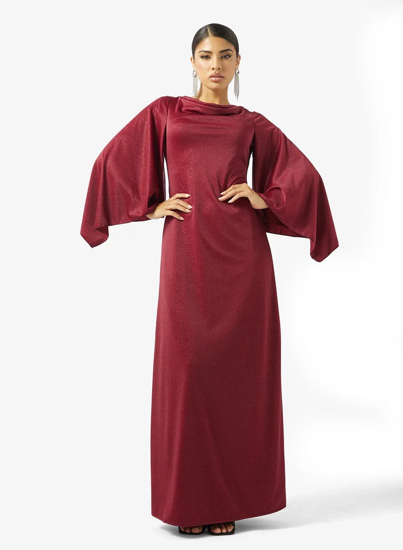 Khizana Dress With Flare Sleeves
